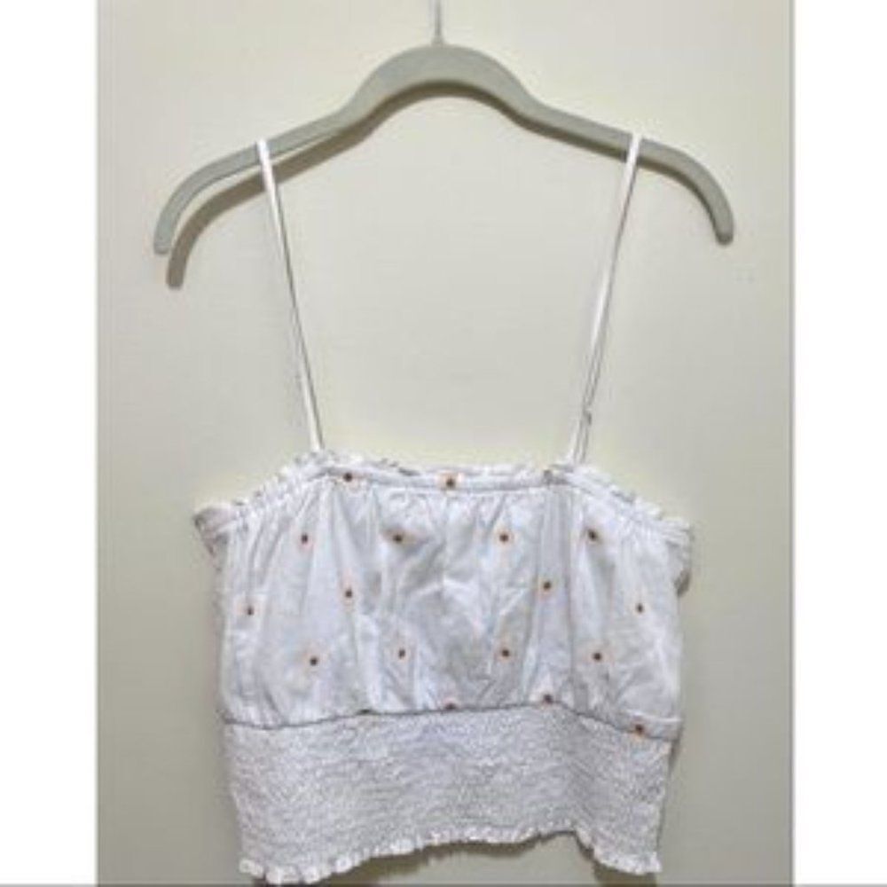 Isa & Ella Women's White Spaghetti Strap Cropped Smocked Summer Cami Top…